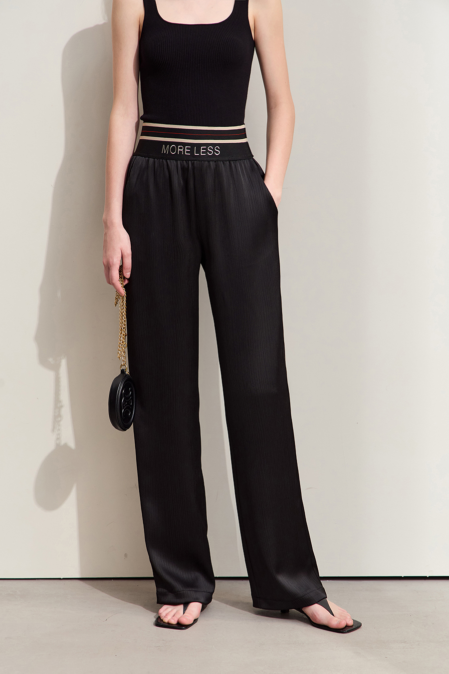 Satin Wide Leg Casual Pants