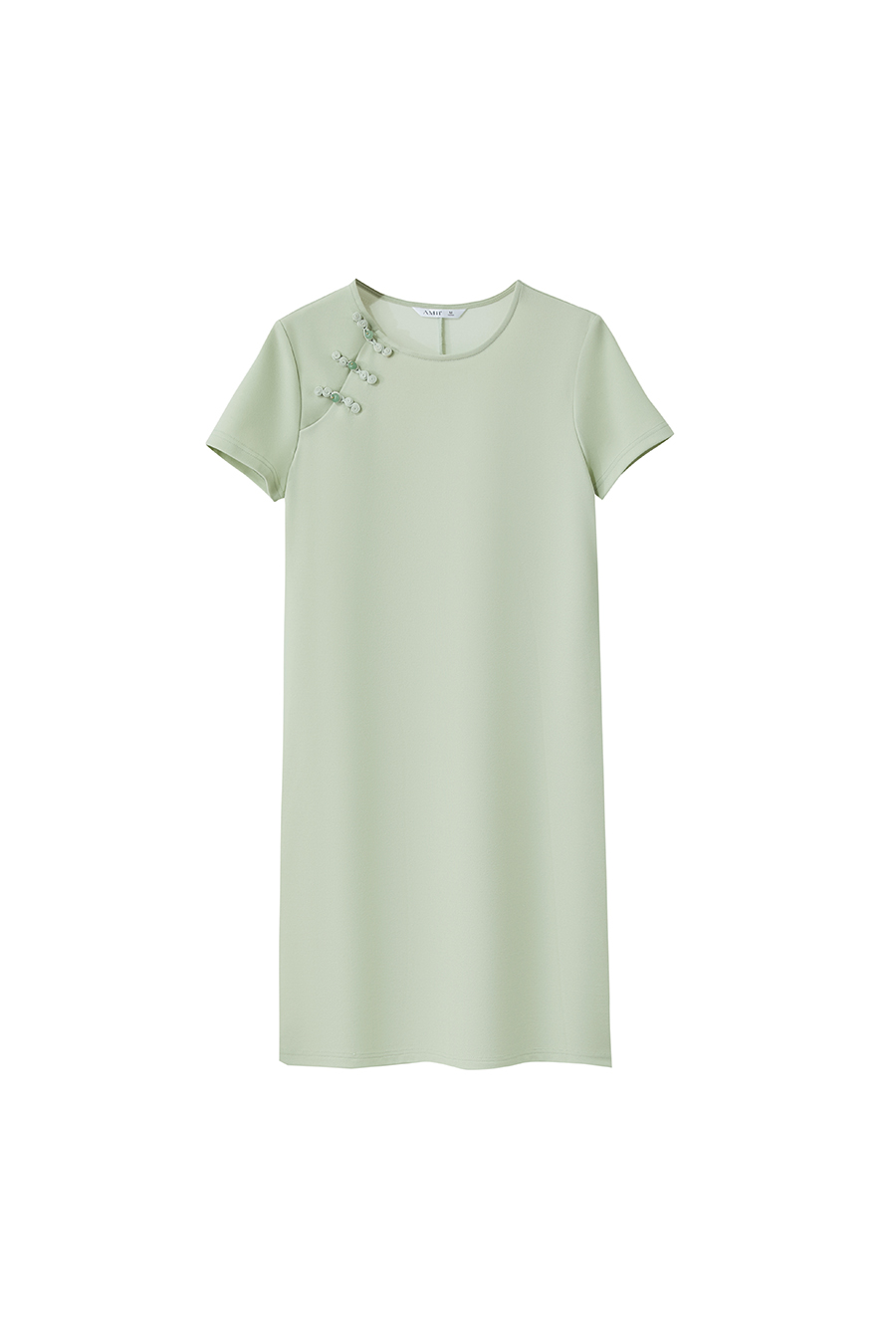 Placket-front slight-stretch dress|AMII
