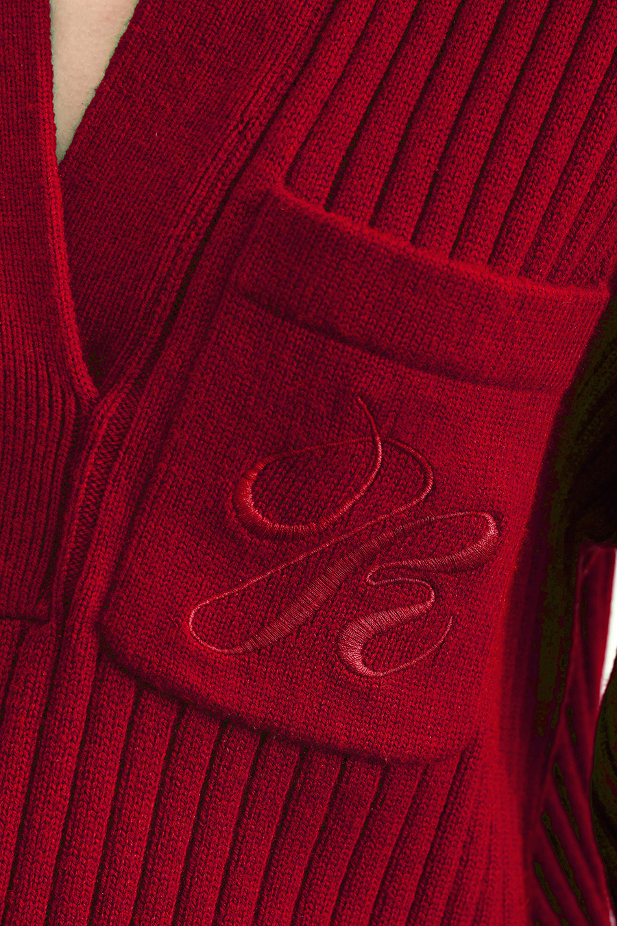 Lapel Embroidered Drop Shoulder Sweater|AMII-AMII.com