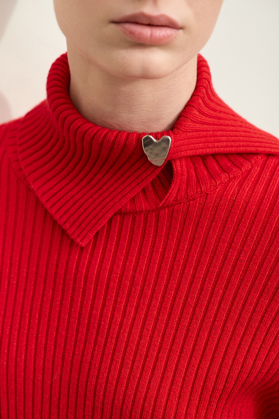 Lapel Drop-shoulder Sweater