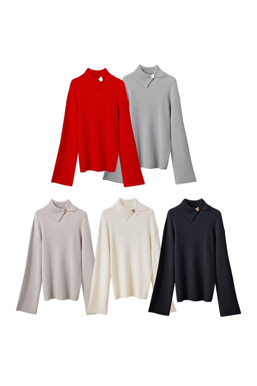 Lapel Drop-shoulder Sweater