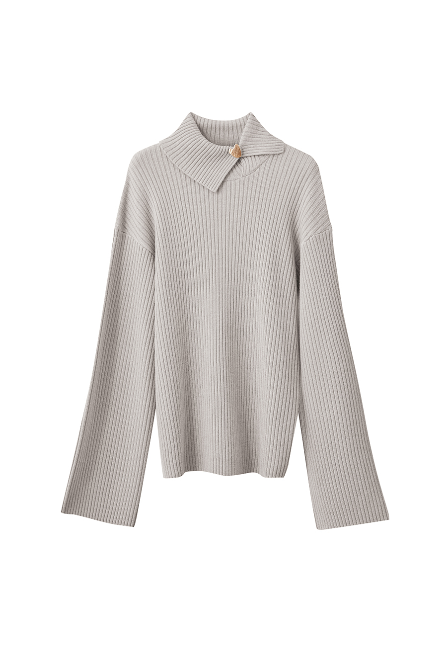 Lapel Drop-shoulder Sweater