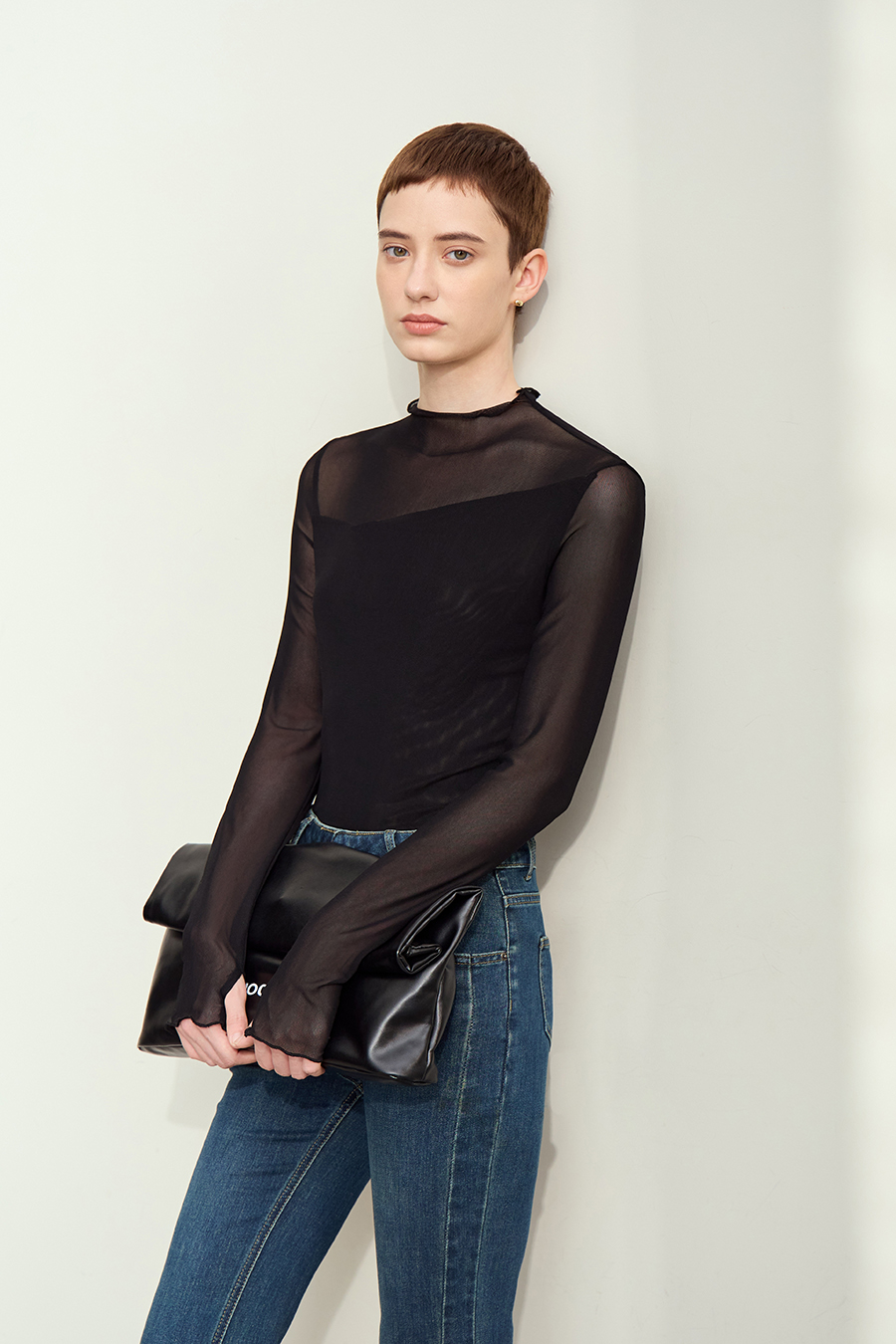 Slightly Sheer Mesh T - Shirt|AMII-AMII.com