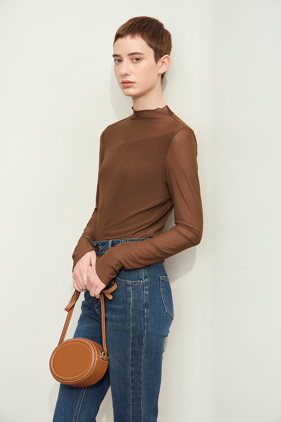 Slightly Sheer Mesh T - Shirt|AMII-AMII.com