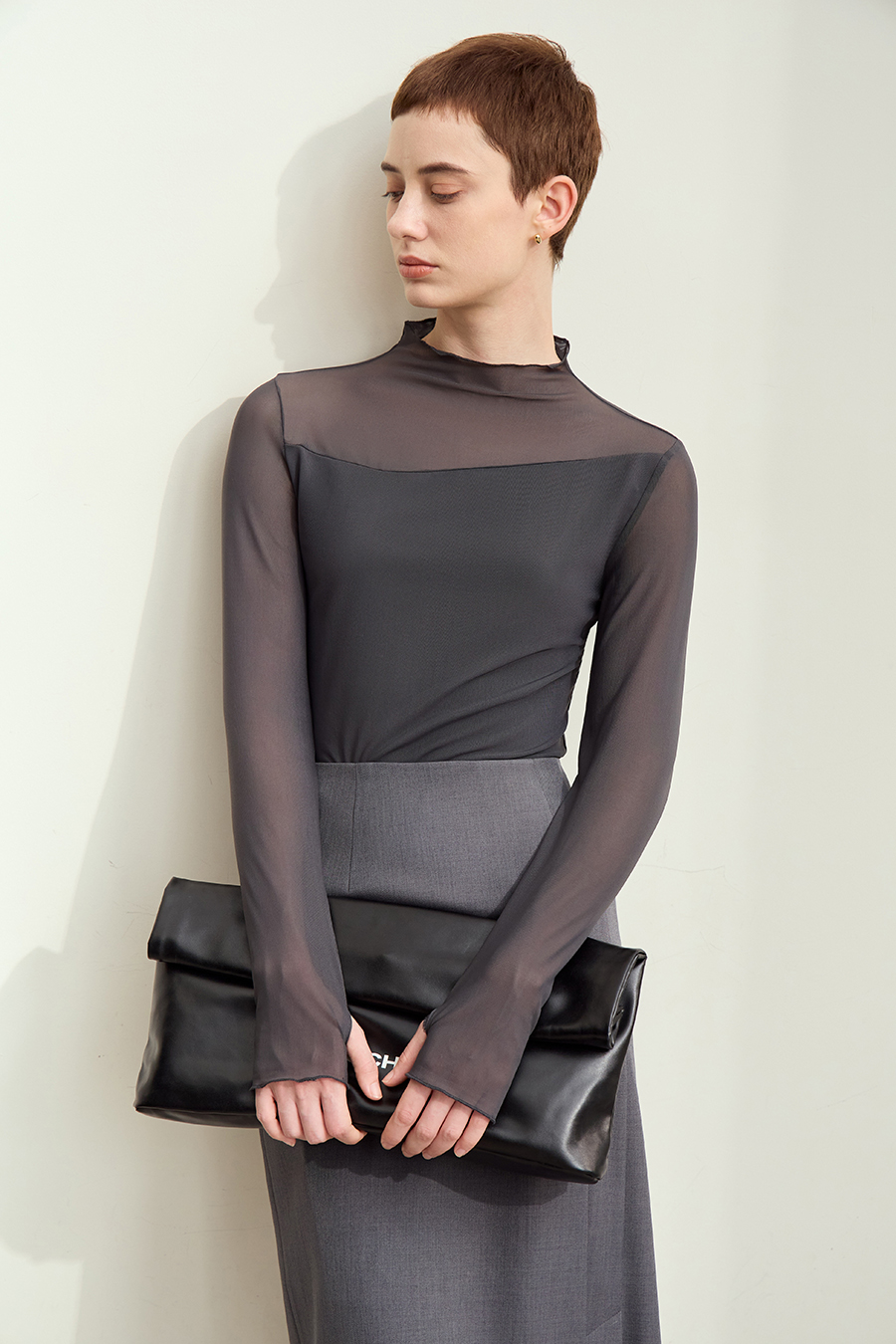 Slightly Sheer Mesh T - Shirt|AMII-AMII.com