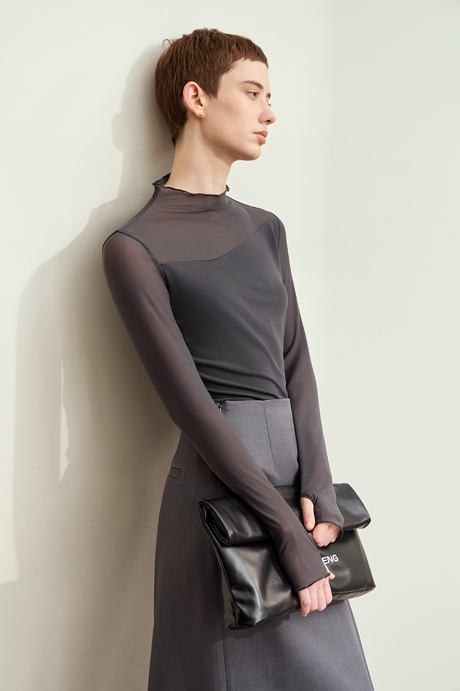 Slightly Sheer Mesh T - Shirt|AMII-AMII.com