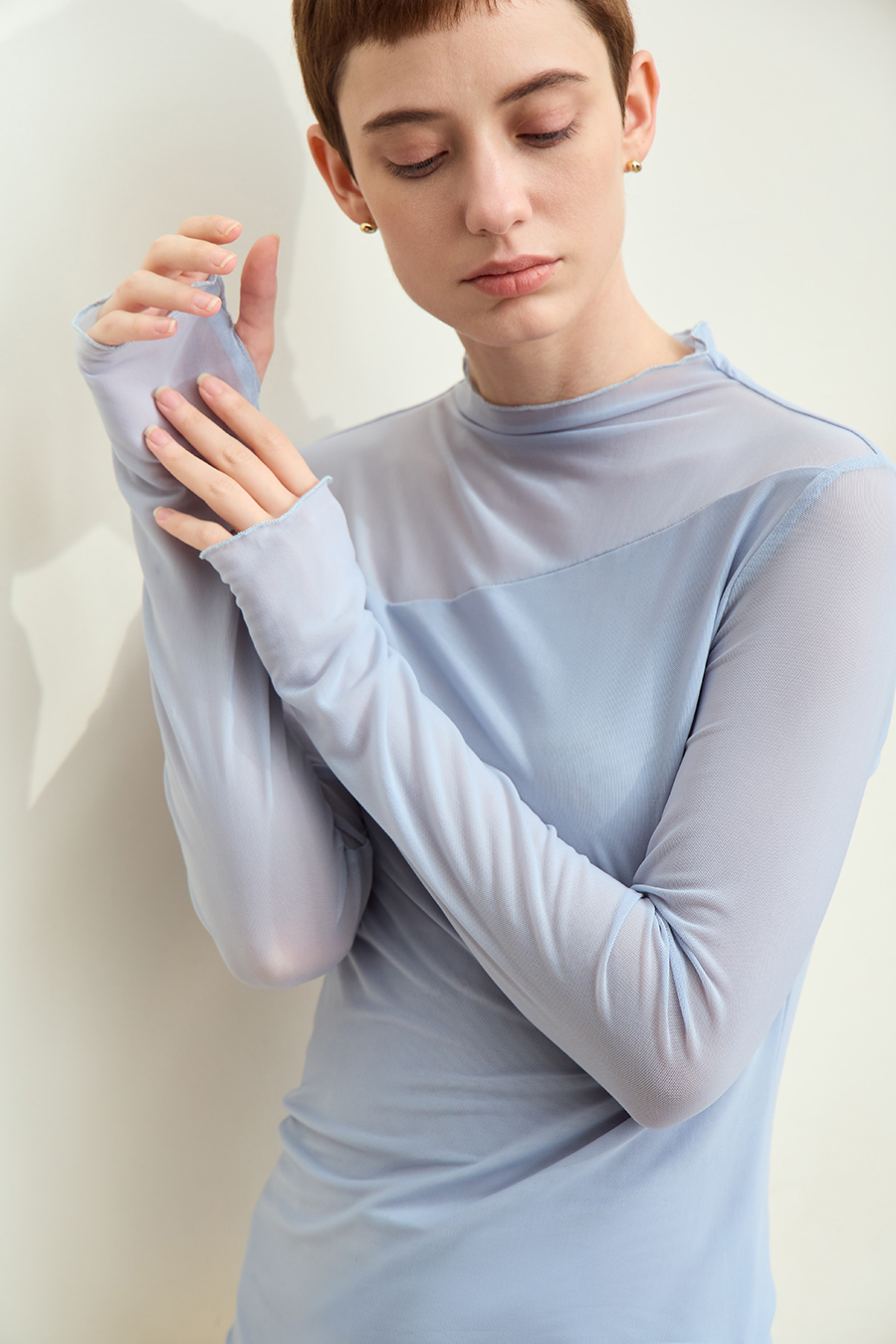 Slightly Sheer Mesh T - Shirt|AMII-AMII.com