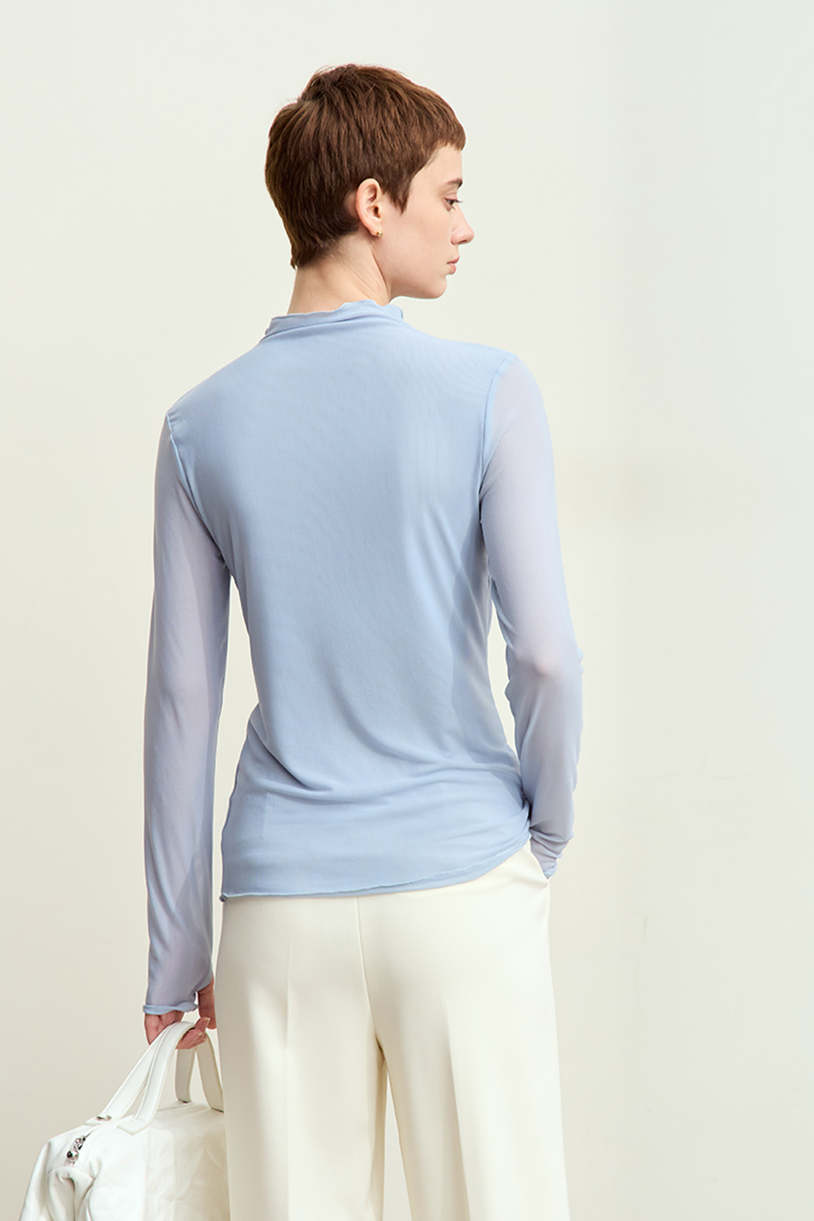 Slightly Sheer Mesh T - Shirt|AMII-AMII.com