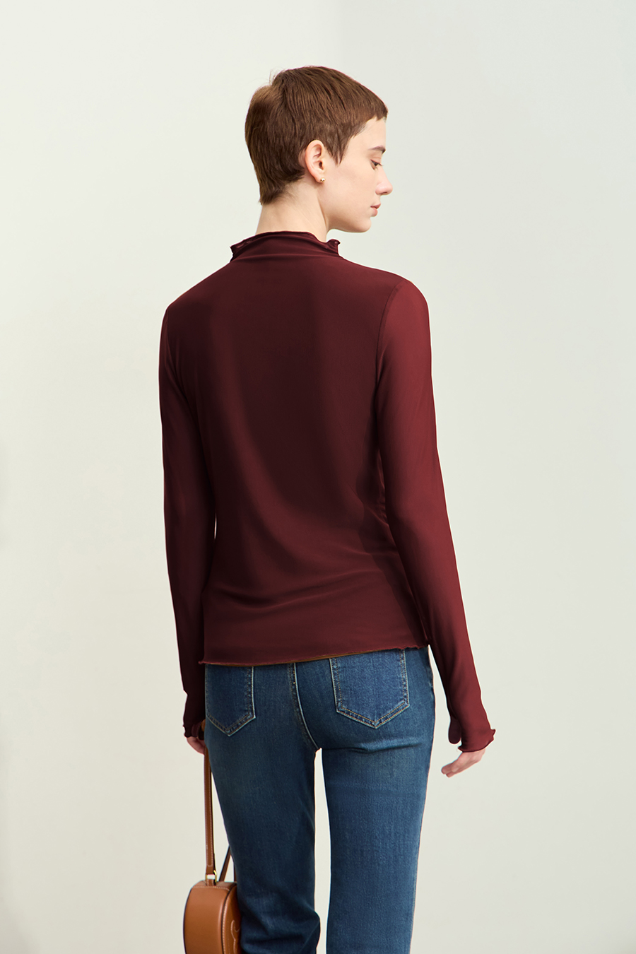 Slightly Sheer Mesh T - Shirt|AMII-AMII.com