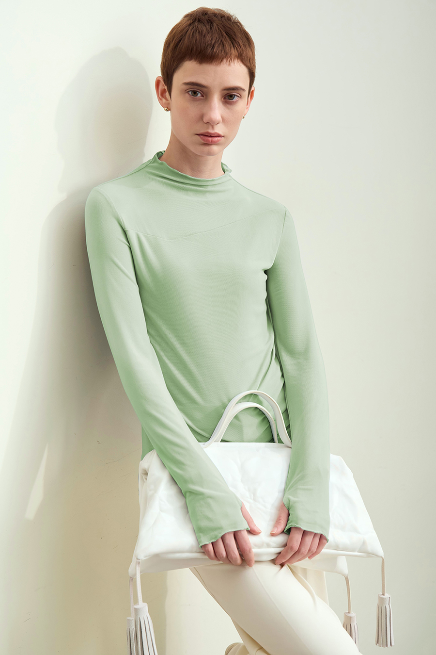 Slightly Sheer Mesh T - Shirt|AMII-AMII.com