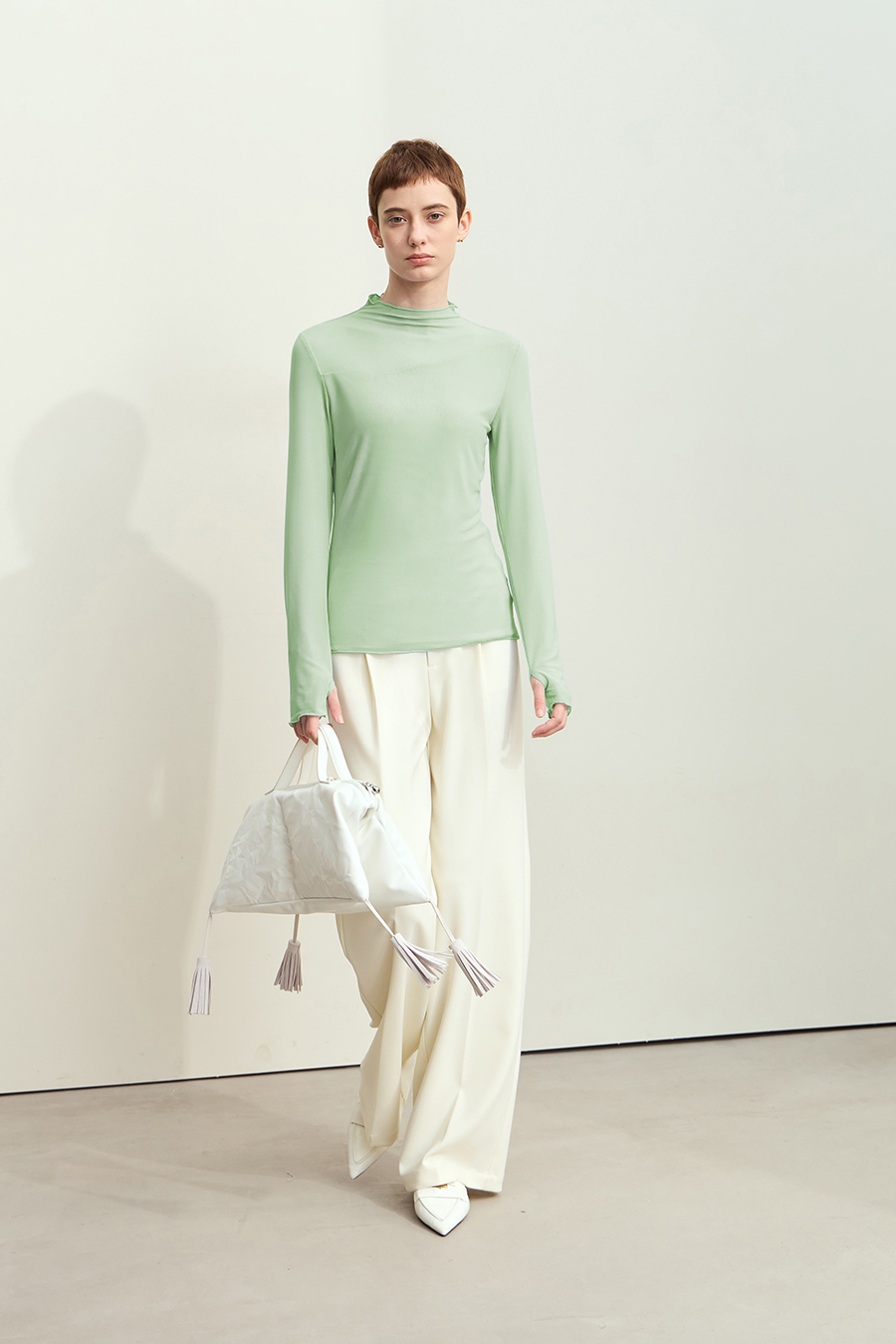 Slightly Sheer Mesh T - Shirt|AMII-AMII.com