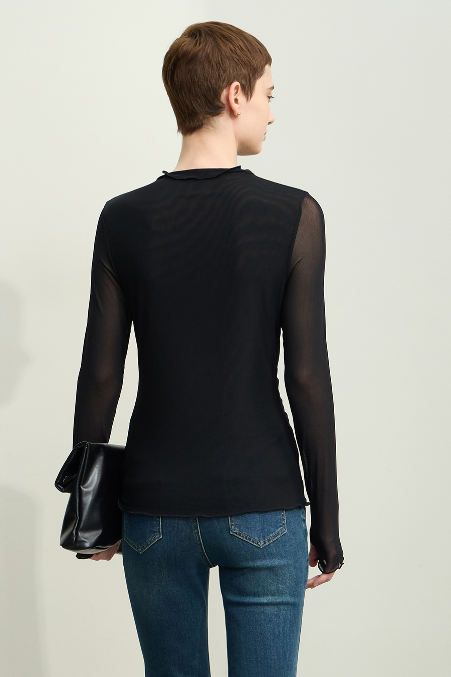 Slightly Sheer Mesh T - Shirt|AMII-AMII.com