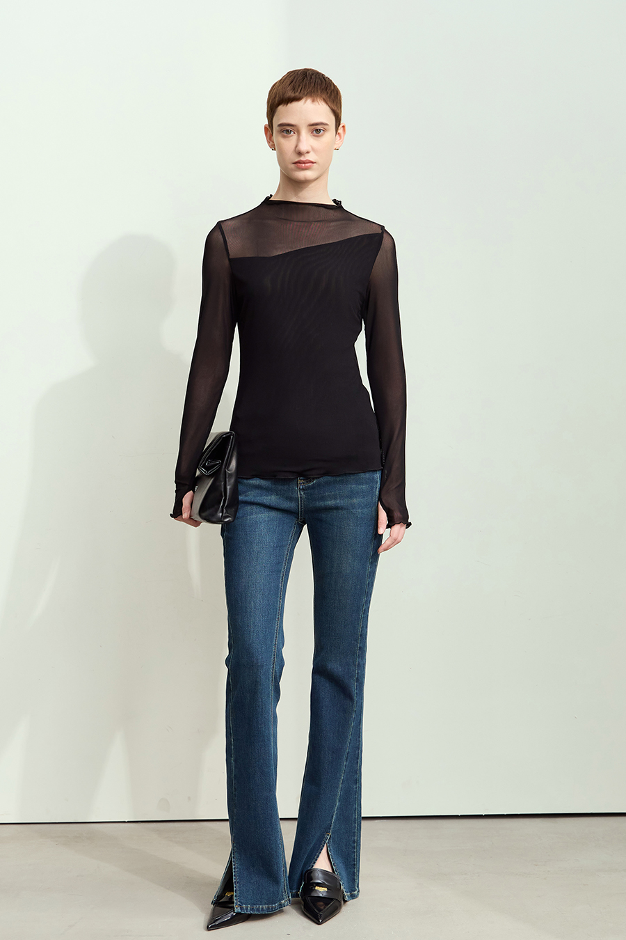 Slightly Sheer Mesh T - Shirt|AMII-AMII.com