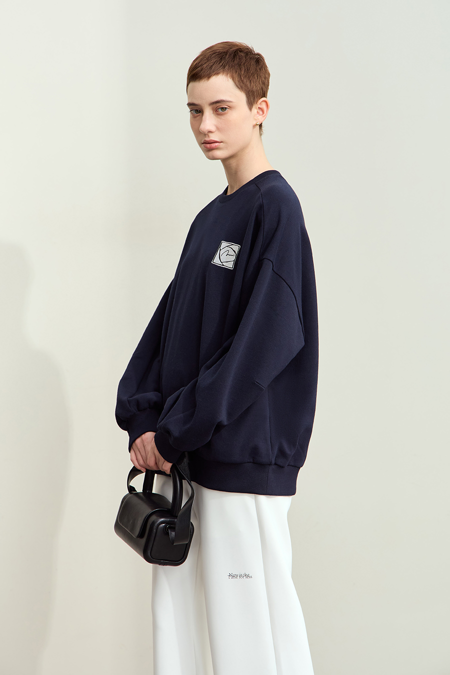 Letter Embroidered Fleece Sweatshirt