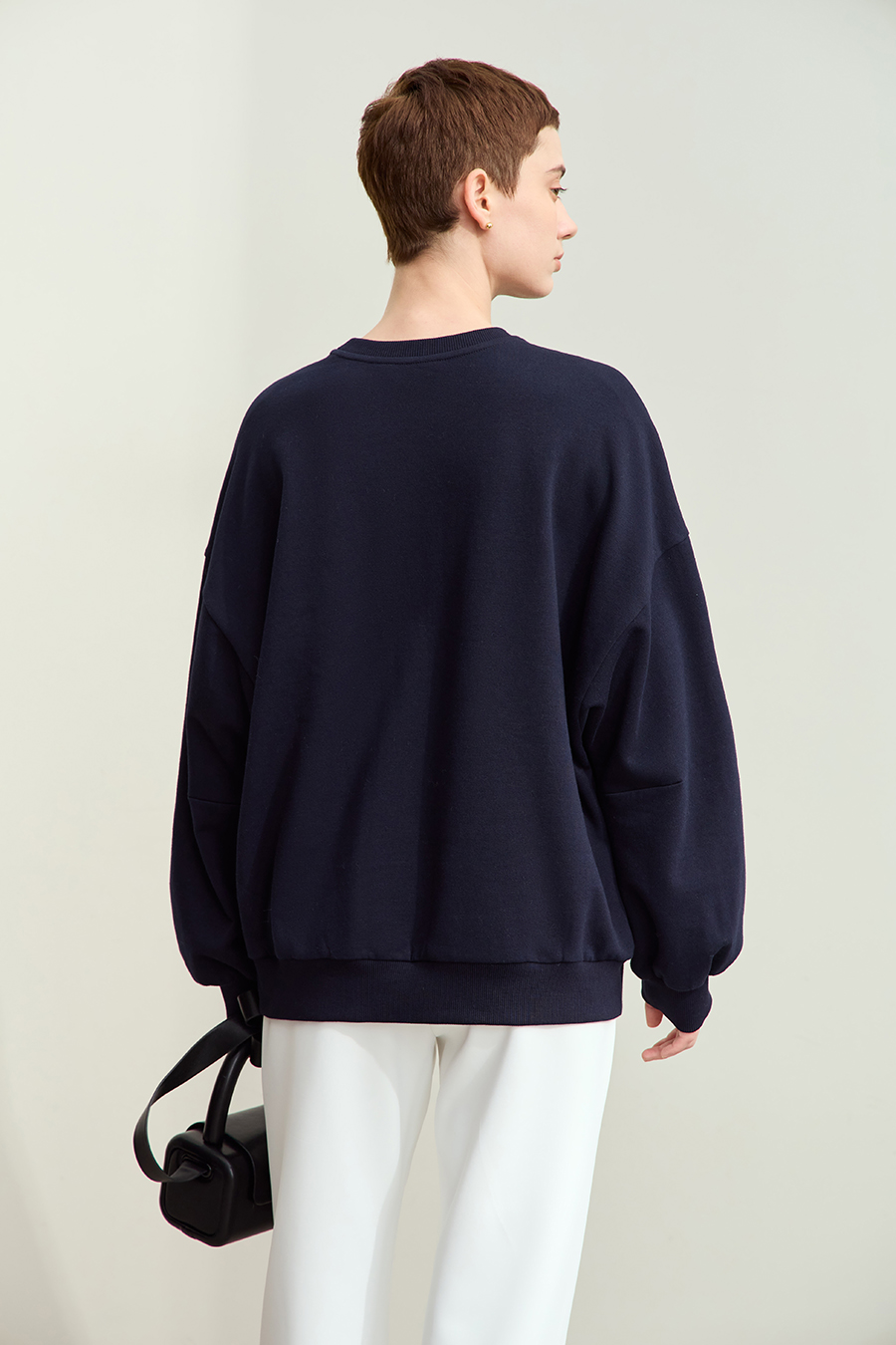 Letter Embroidered Fleece Sweatshirt