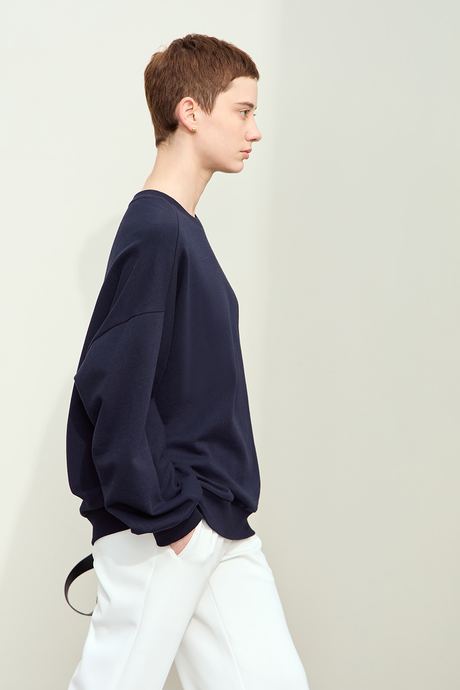 Letter Embroidered Fleece Sweatshirt