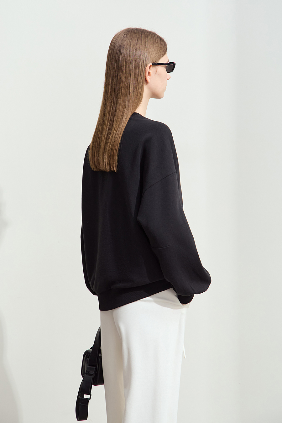 Letter Embroidered Fleece Sweatshirt