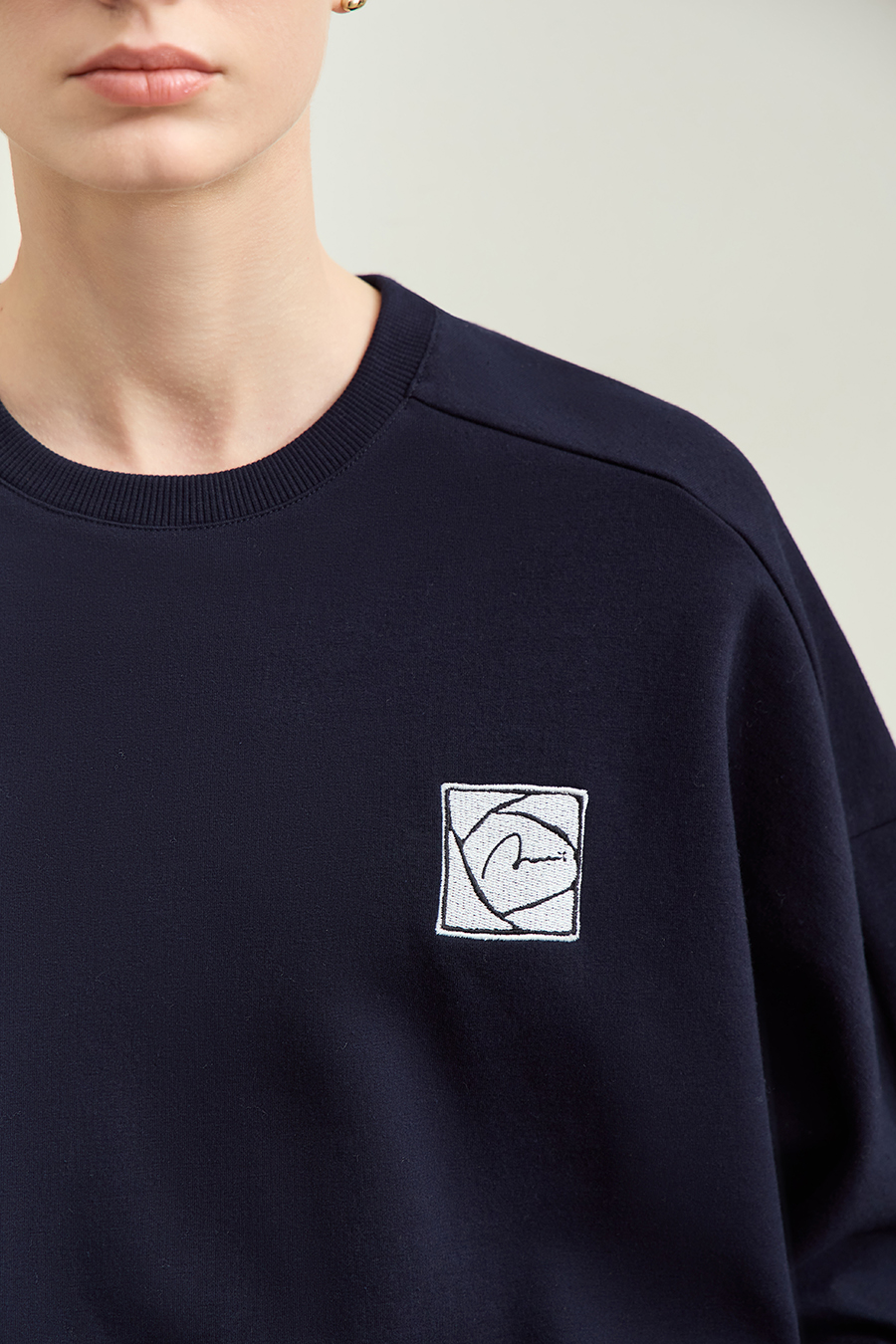 Letter Embroidered Fleece Sweatshirt