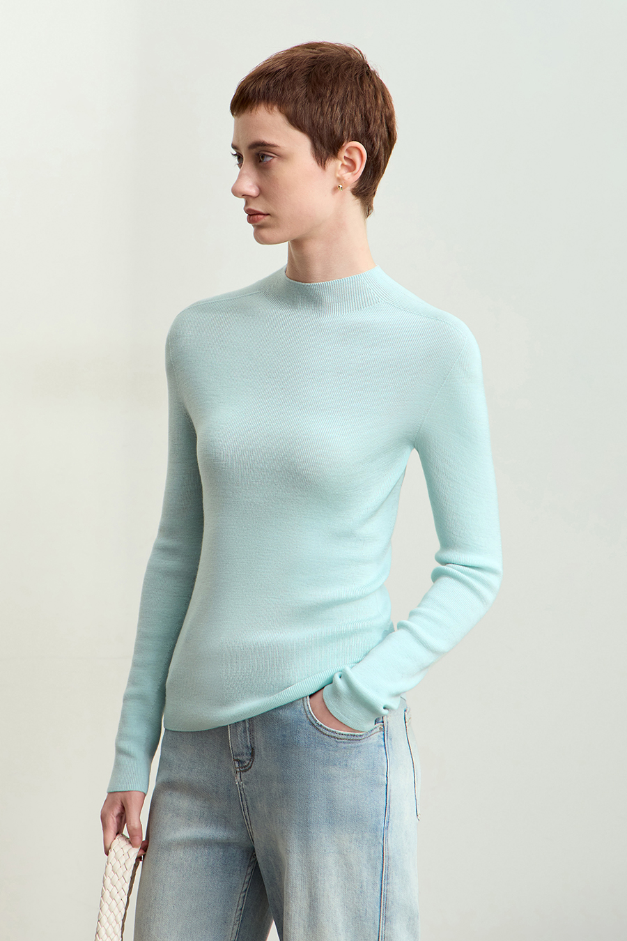 All Wool Seamless Sweater|AMII-AMII.com