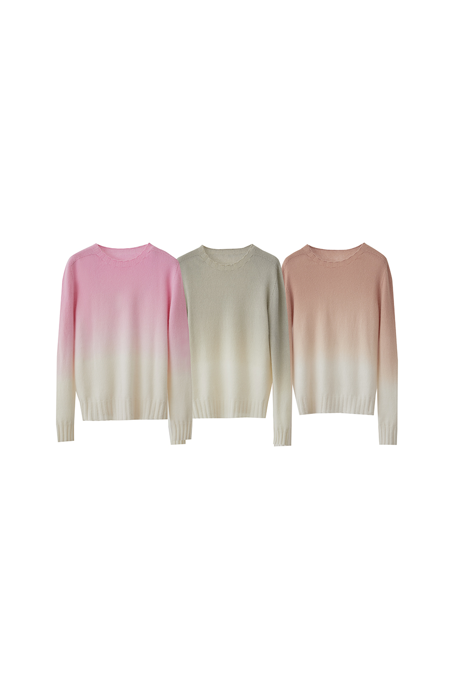 Crew Neck Seamless Ombre Sweater