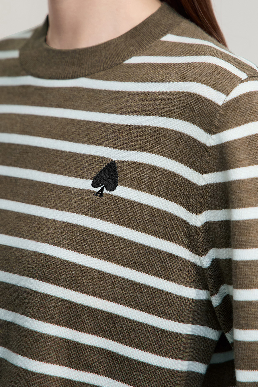 Color Block Embroidered Striped Sweater