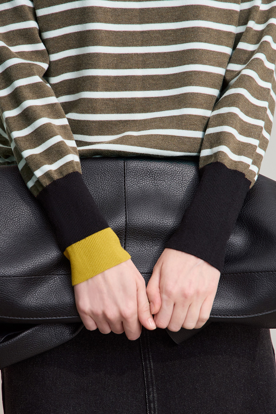 Color Block Embroidered Striped Sweater