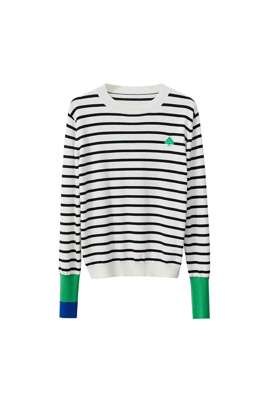 Color Block Embroidered Striped Sweater