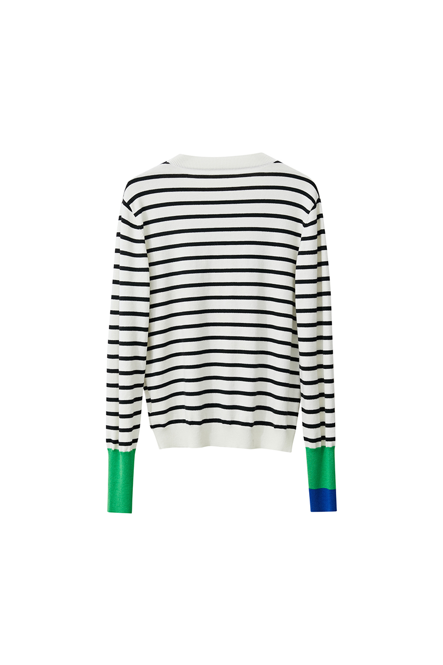 Color Block Embroidered Striped Sweater