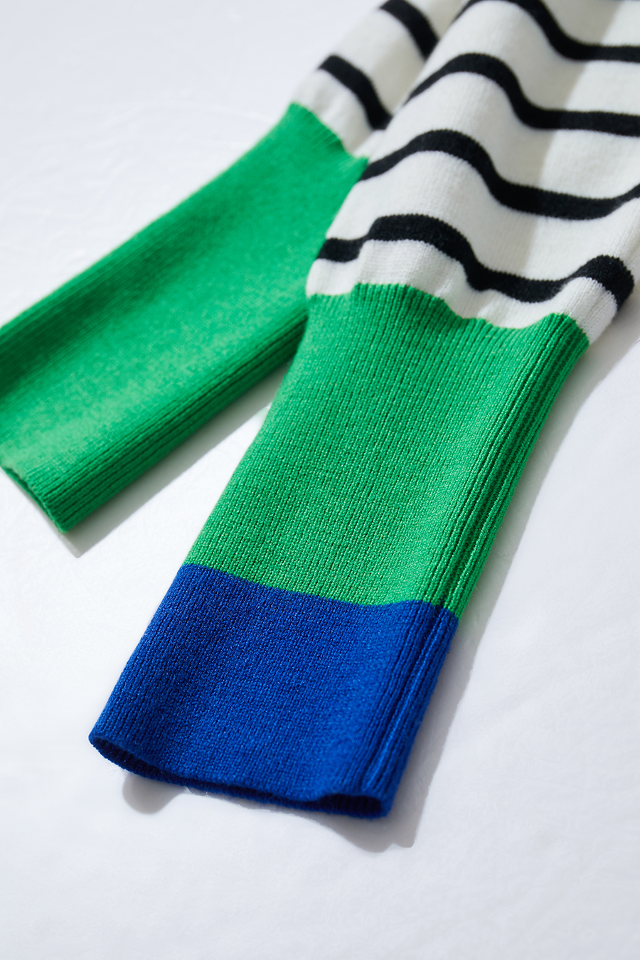 Color Block Embroidered Striped Sweater