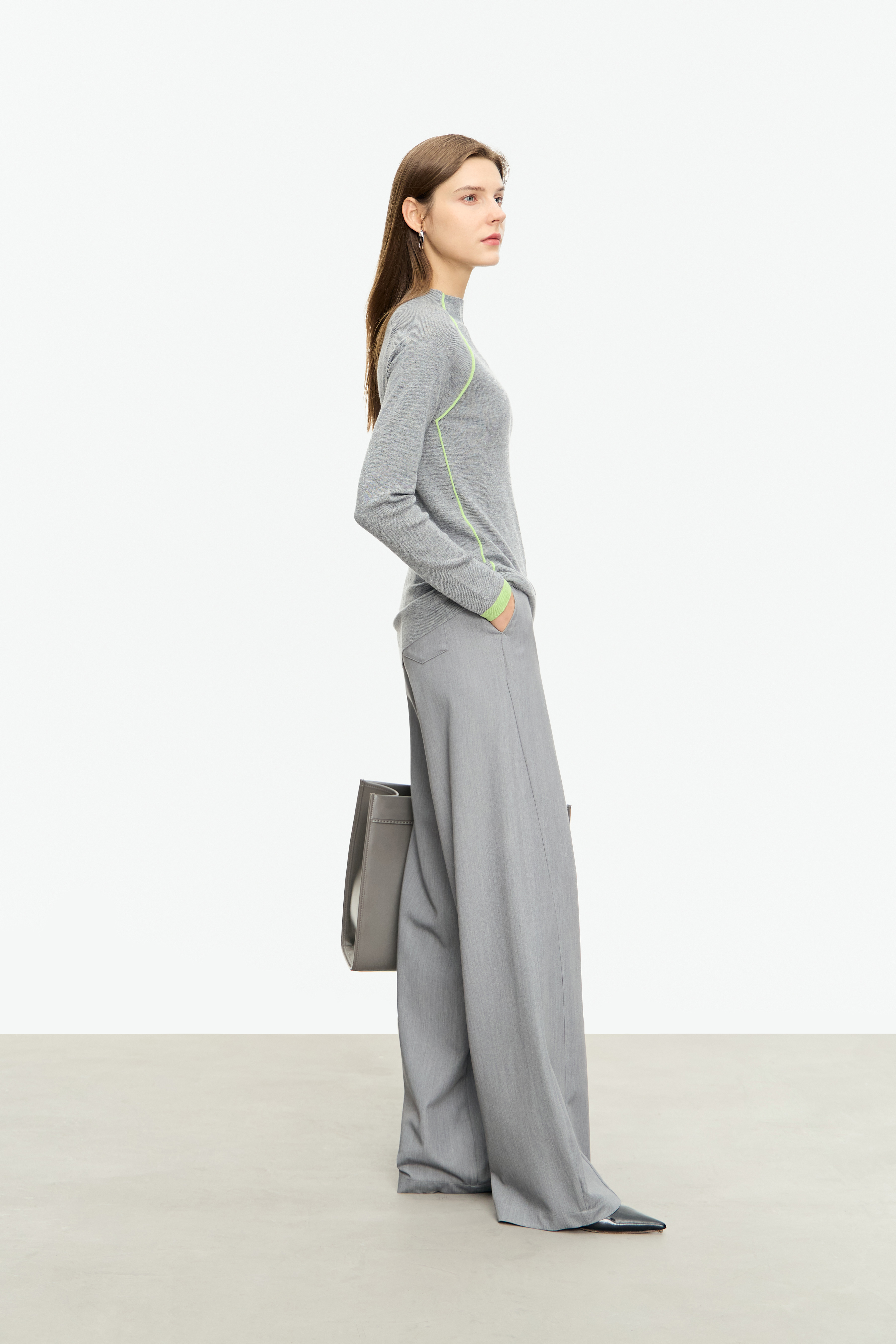 Color - block Mock Neck Sweater|AMII-AMII.com