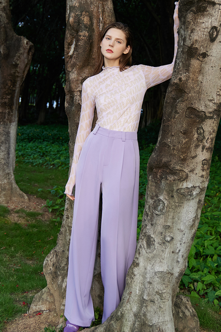 Letter Printed Slim Mesh T - Shirt|AMII-AMII.com