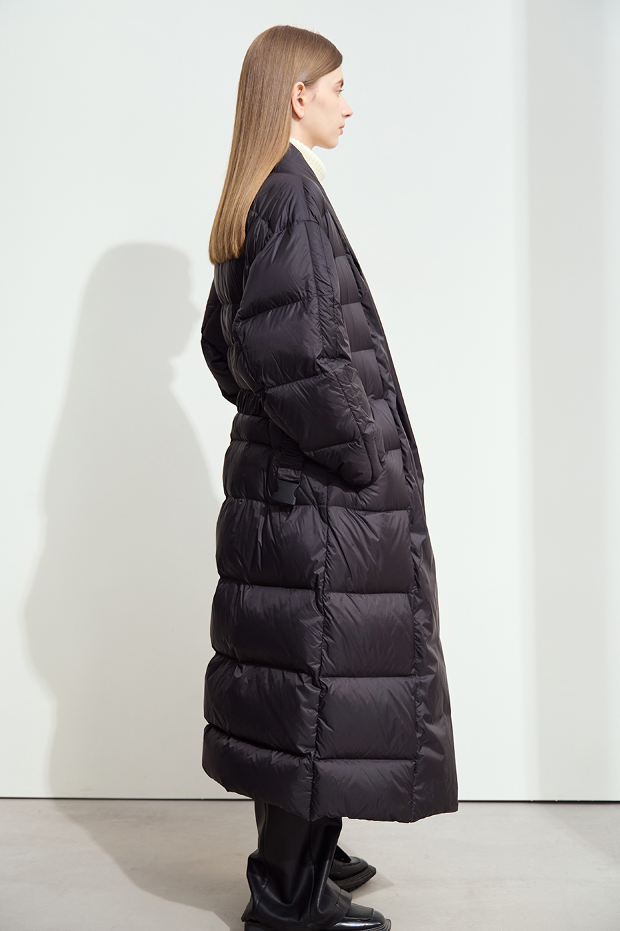 Belted Long Down Jacket|AMII-AMII.com