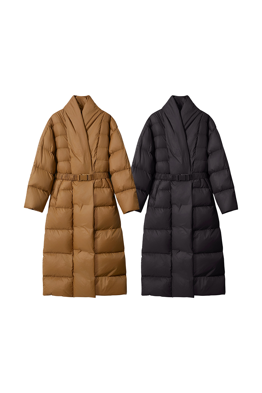 Belted Long Down Jacket|AMII-AMII.com