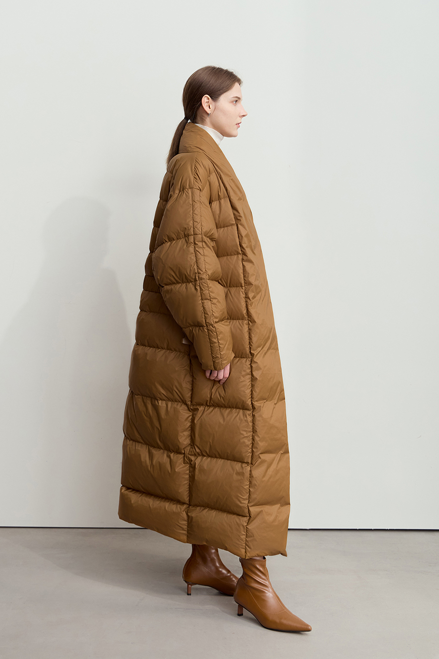 Belted Long Down Jacket|AMII-AMII.com