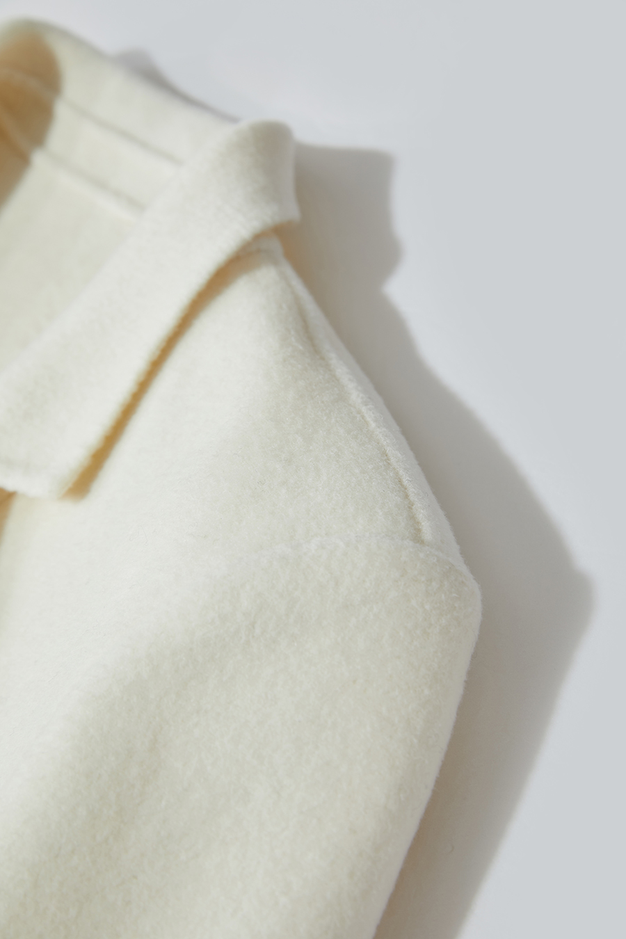 Notched Lapel Wool Double-faced Wool Coat