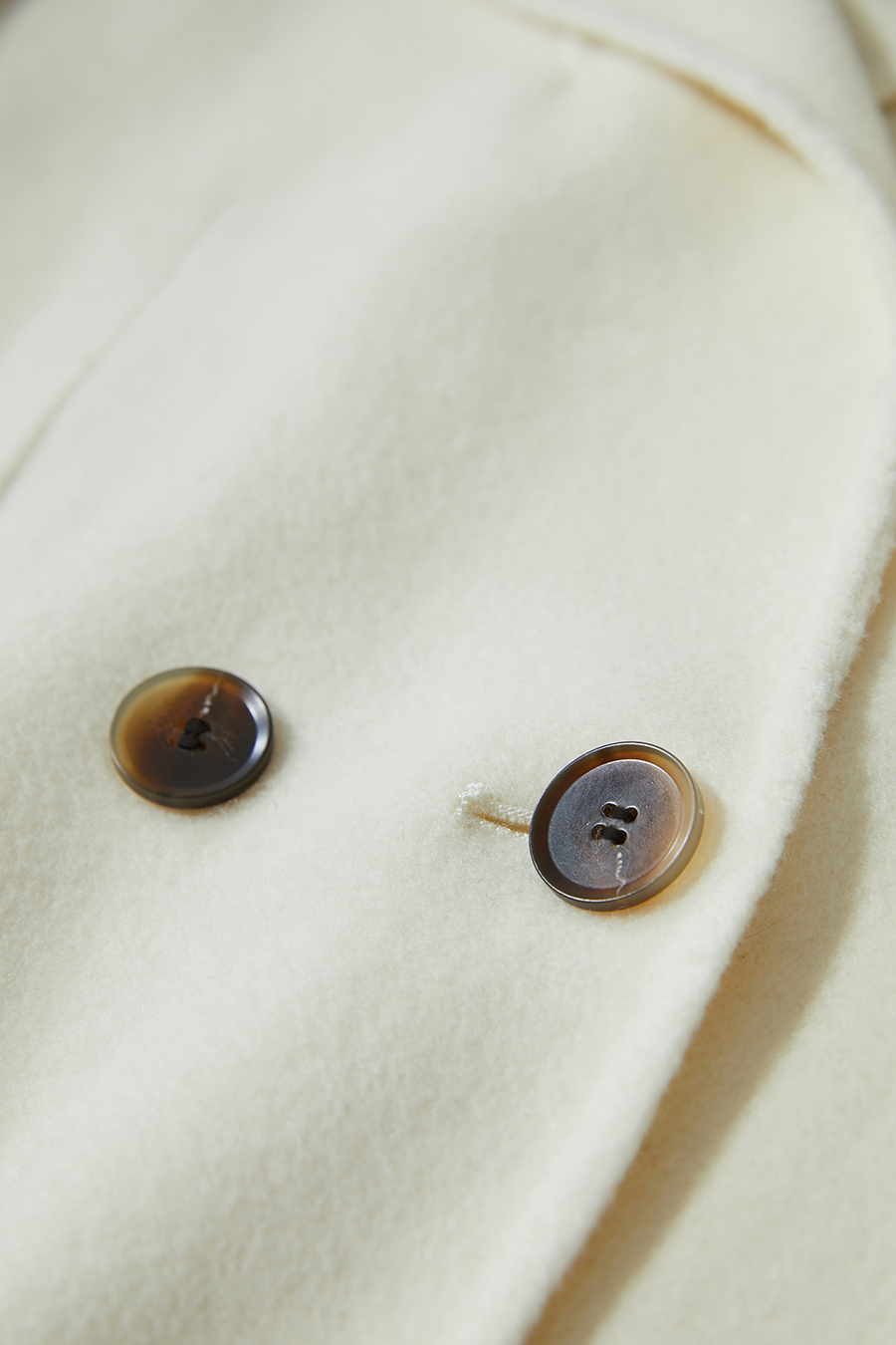 Notched Lapel Wool Double-faced Wool Coat