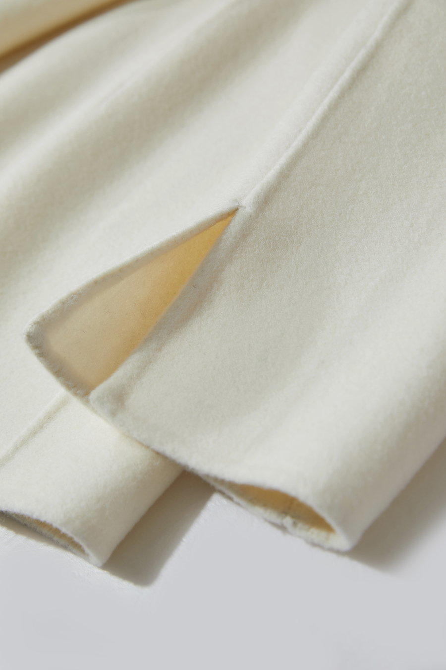 Notched Lapel Wool Double-faced Wool Coat