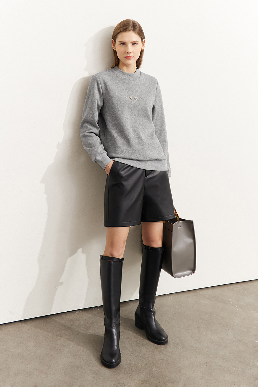 Geometric Metal Decoration Sweatshirt|AMII-AMII.com