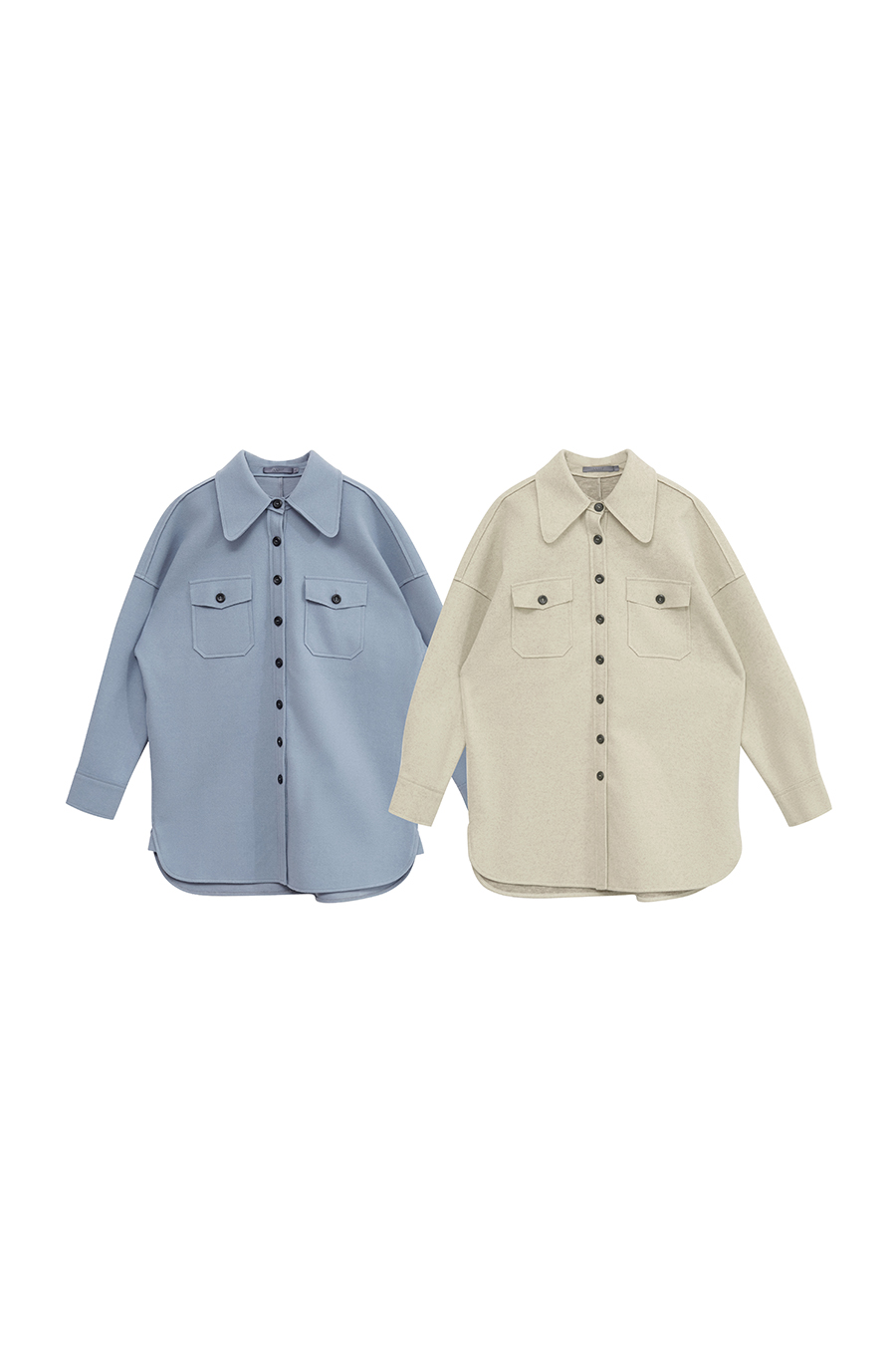 Velvet Lapel Drop Shoulder Coat