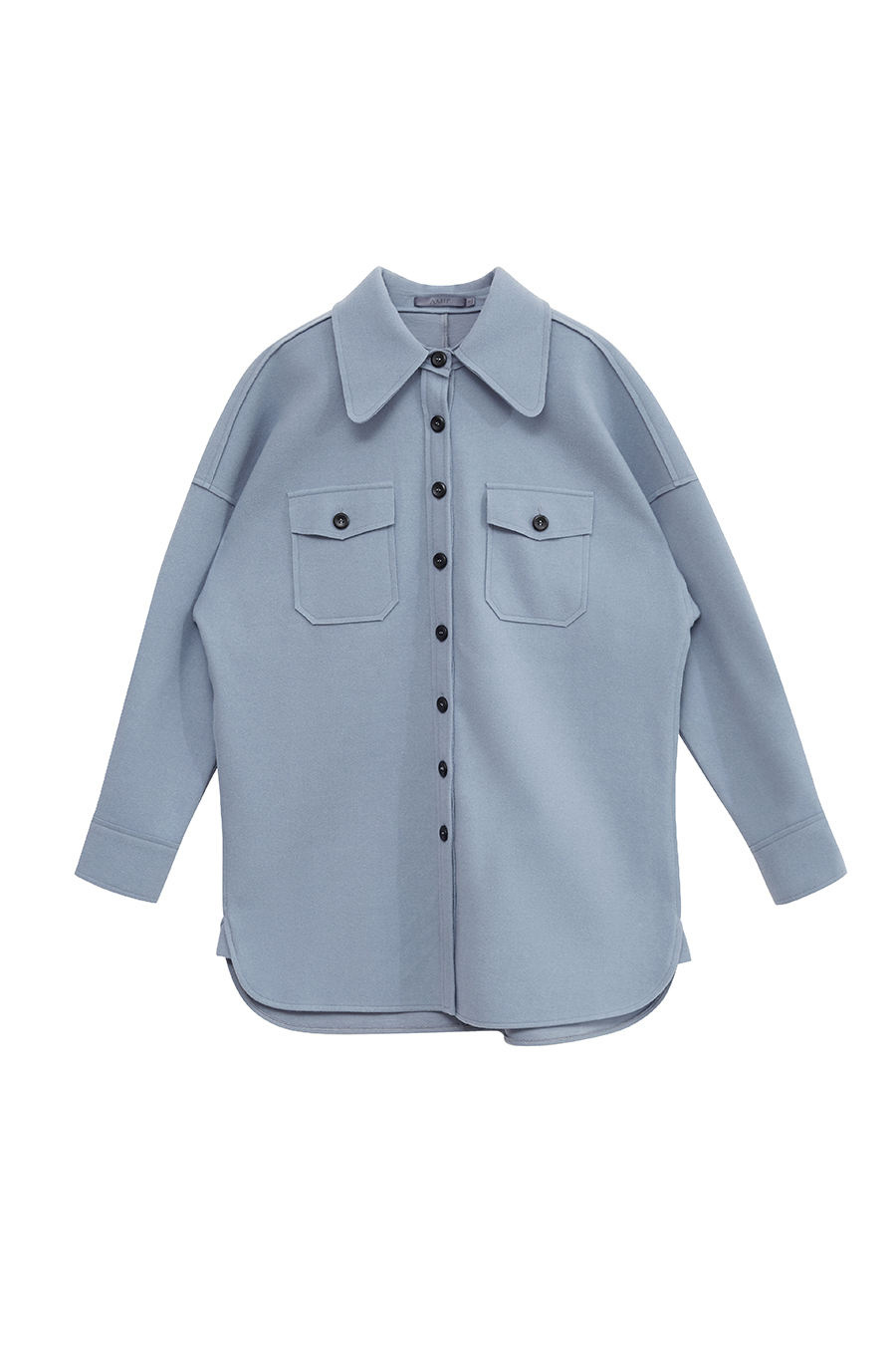 Velvet Lapel Drop Shoulder Coat