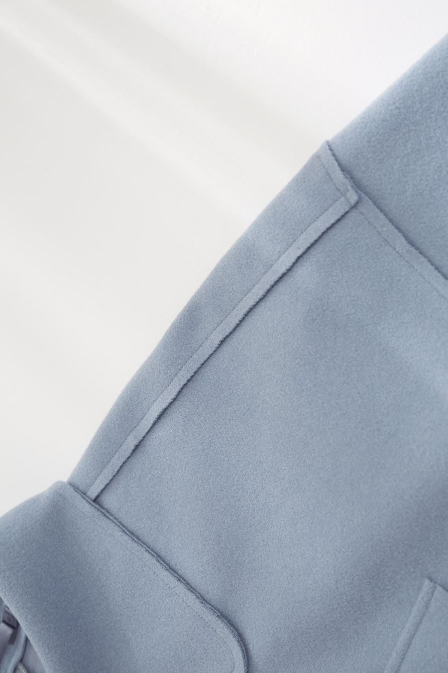 Velvet Lapel Drop Shoulder Coat