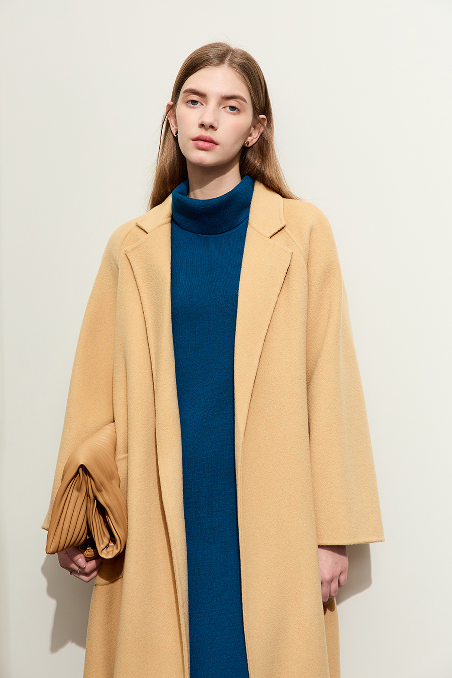 Wool Double - faced Fabric with Belt|AMII-AMII.com