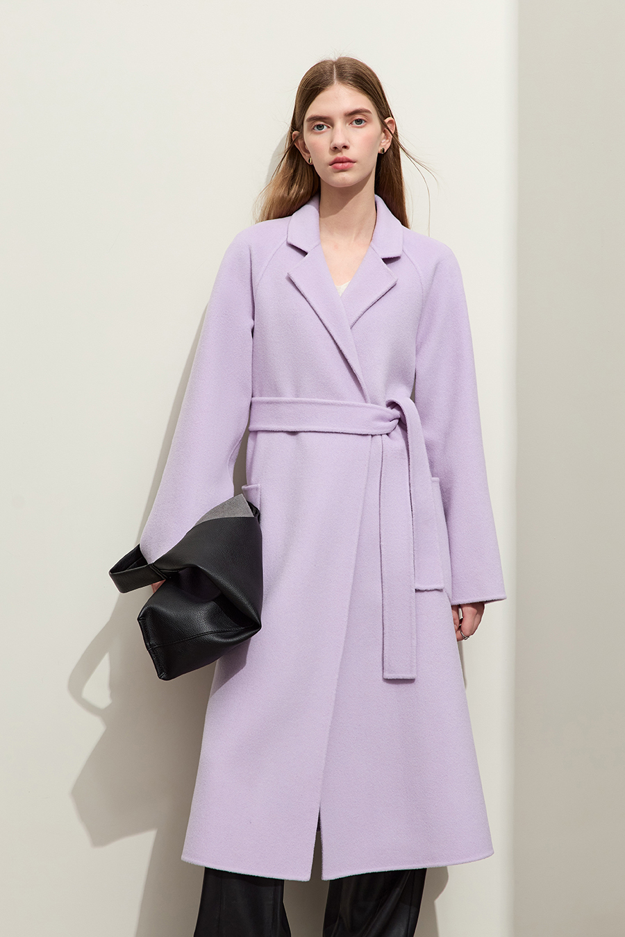 Wool Double - faced Fabric with Belt|AMII-AMII.com