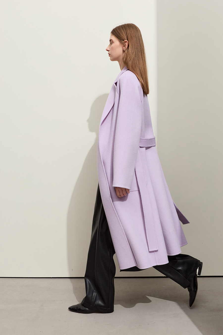 Wool Double - faced Fabric with Belt|AMII-AMII.com