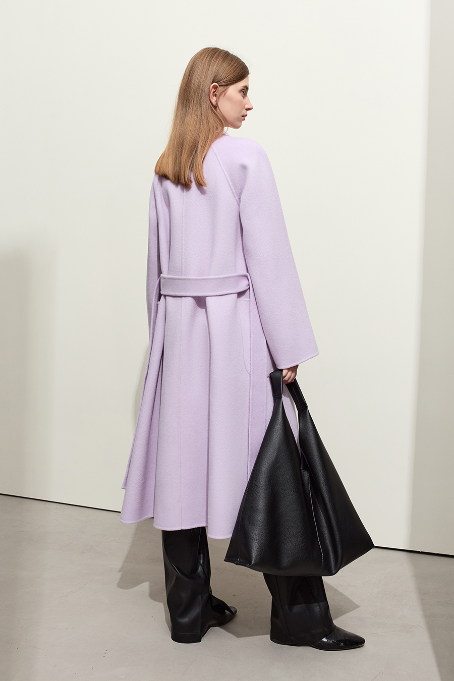 Wool Double - faced Fabric with Belt|AMII-AMII.com