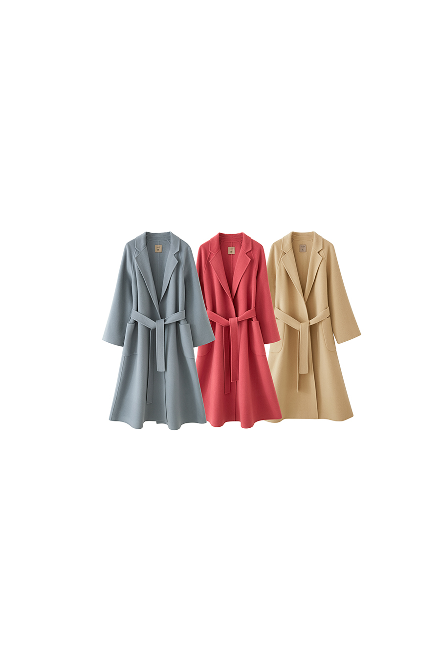 Wool Double - faced Fabric with Belt|AMII-AMII.com