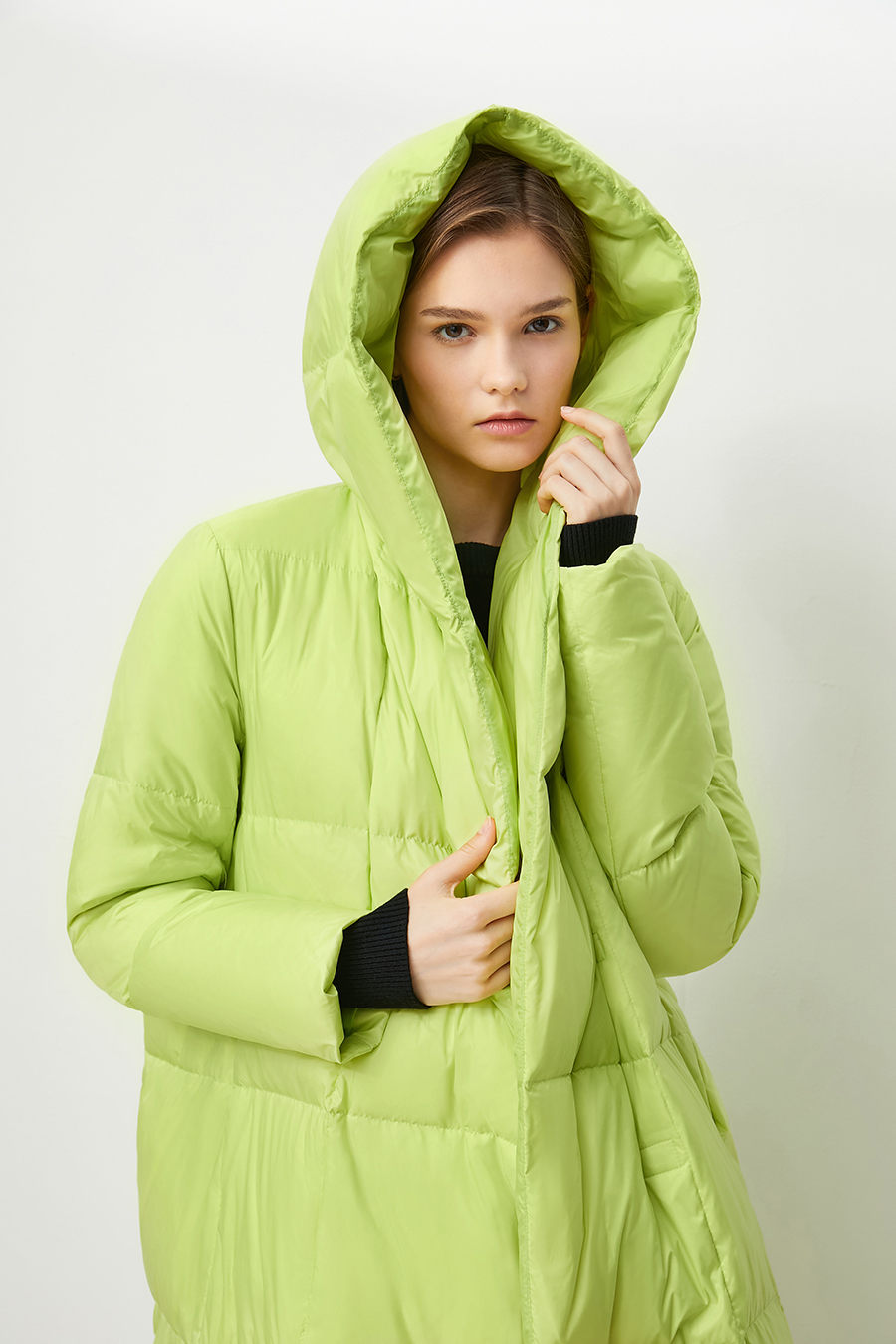 Hooded Magnetic Button Down Jacket|AMII-AMII.com