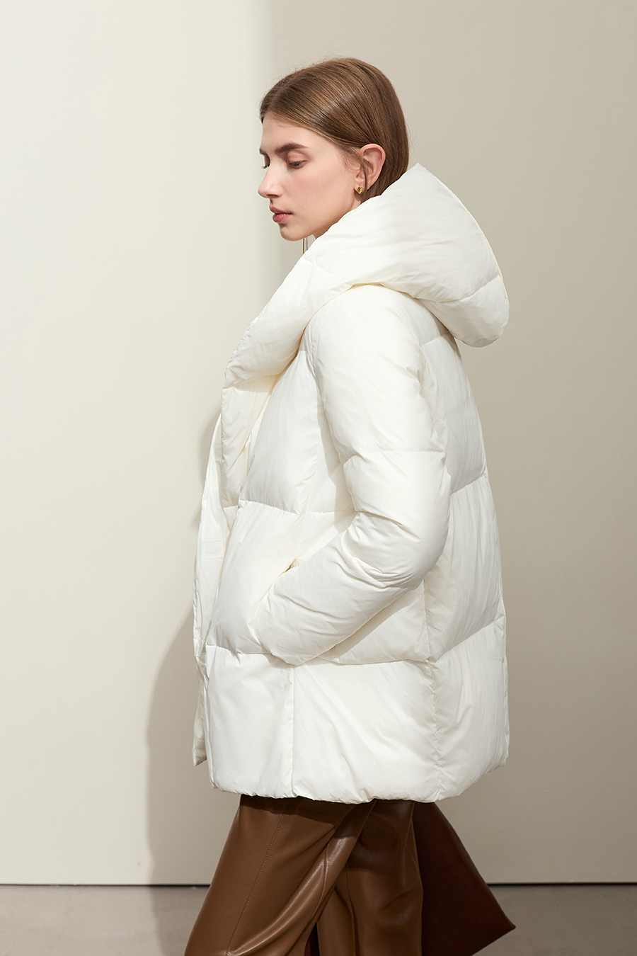 Hooded Magnetic Button Down Jacket|AMII-AMII.com