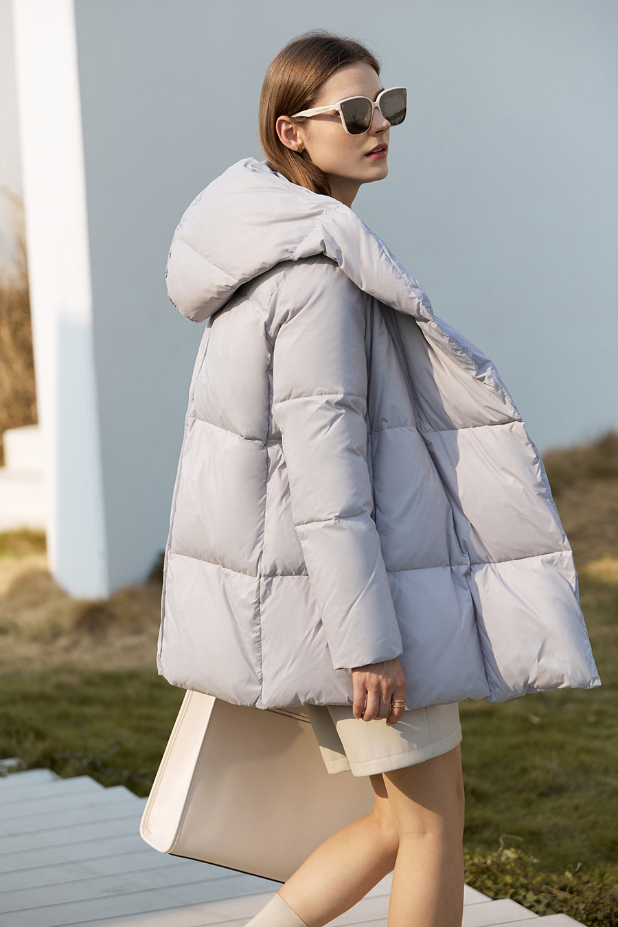 Hooded Magnetic Button Down Jacket|AMII-AMII.com