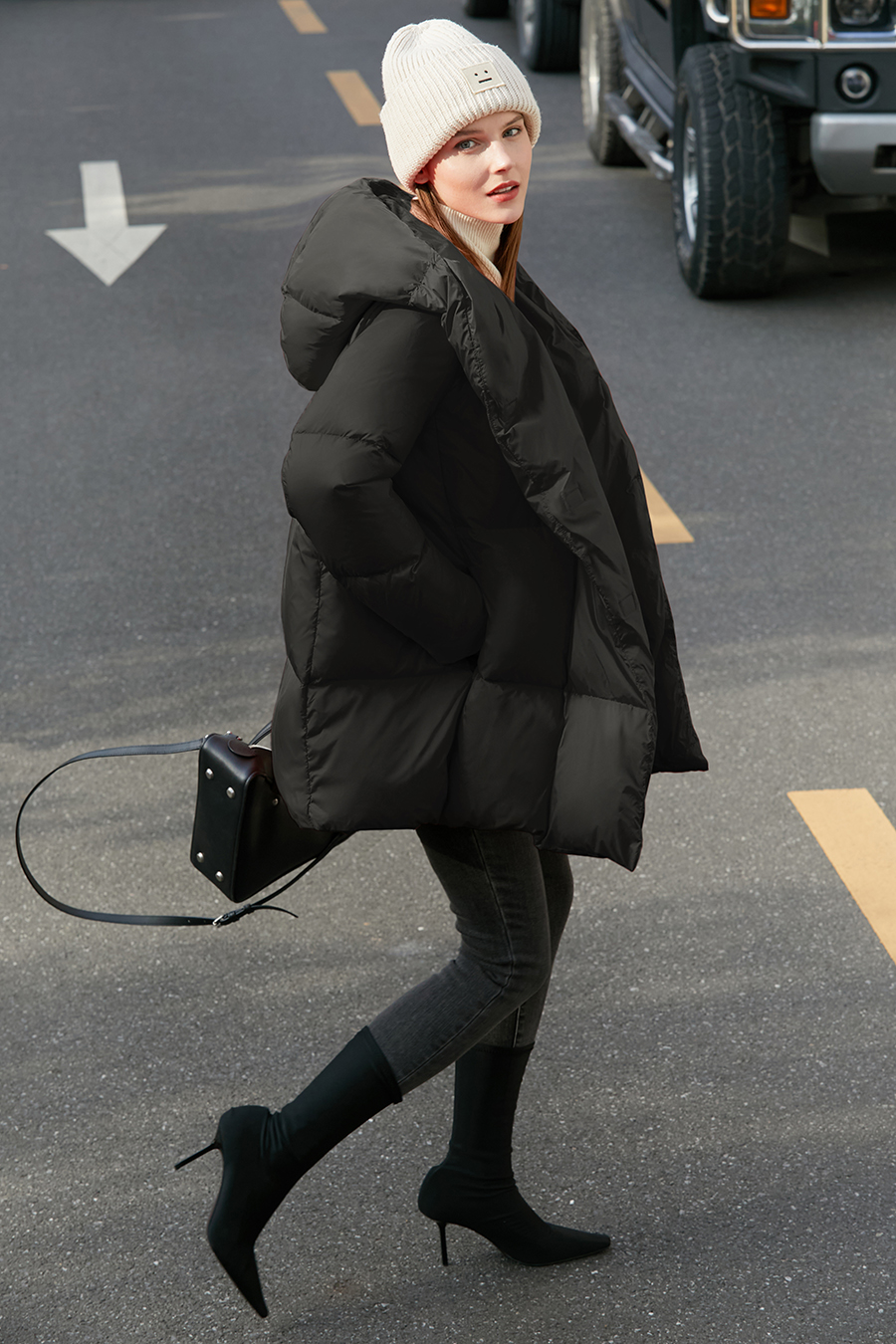 Hooded Magnetic Button Down Jacket|AMII-AMII.com